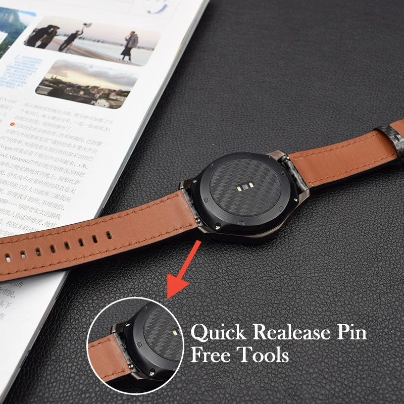 Новейший ремешок из настоящего углеродного волокна для Galaxy Watch 42 мм 46 мм gear S3 классические часы браслет huawei 2 Pro huami amazfit полосы