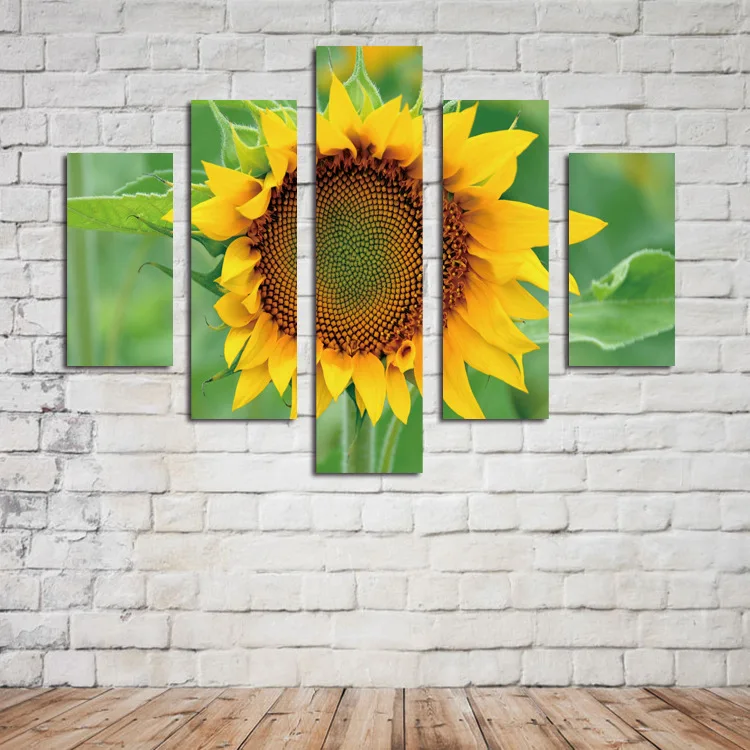 

5 piece canvas art sunflower flowers Armies Canvas Painting decorations for home Oil Painting For Living Room\C-460