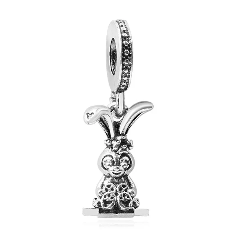 rabbit Популярные изысканные европейские бусины Сделай Сам прекрасный зеленый Тинкербелл талисманы подходят к оригиналу Пандора браслеты драгоценные подарки - Цвет: rabbit