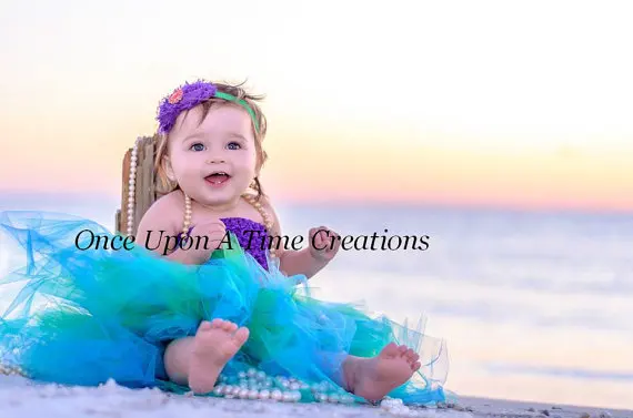 Пляжная юбка-пачка в стиле Русалочки комплект для маленьких девочек