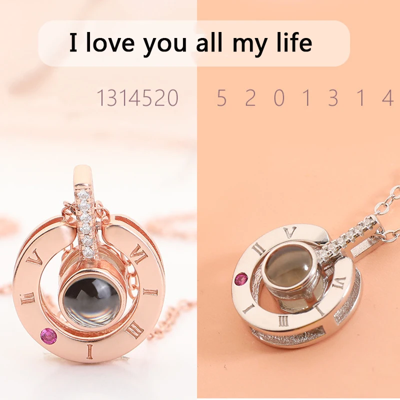 Очаровательное изысканное ожерелье с подвеской на 100 языков I love you для женщин