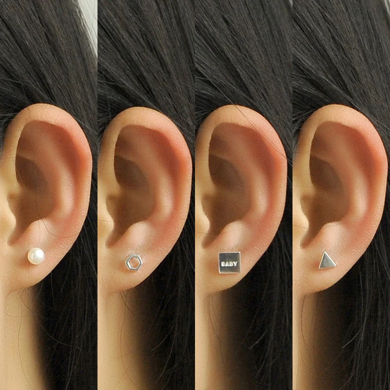 Серьги гвоздики в форме круга с геометрическим рисунком|fashion stud earrings|stud earringspure