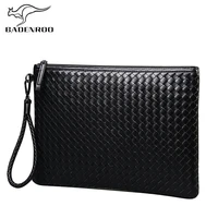 badenroo brands men bag leather weave knitting clutch bag shoulder bag wallet handy bag handbags day clutches male large purses