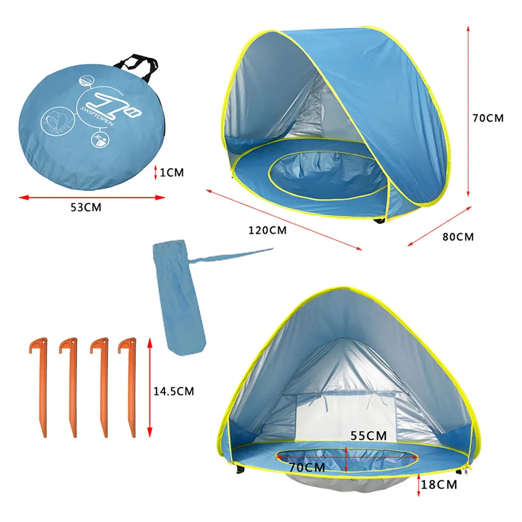 Палатка для пляжа и отдыха на открытом воздухе 2 человек прочная 170T полиэстер
