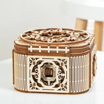 Jewelry box-no music DIY 3D деревянная ручная головоломка, игрушка ручной работы, головоломка для девочек, коробка для хранения ювелирных изделий на День отца, День святого Валентина - Цвет: Jewelry box-no music
