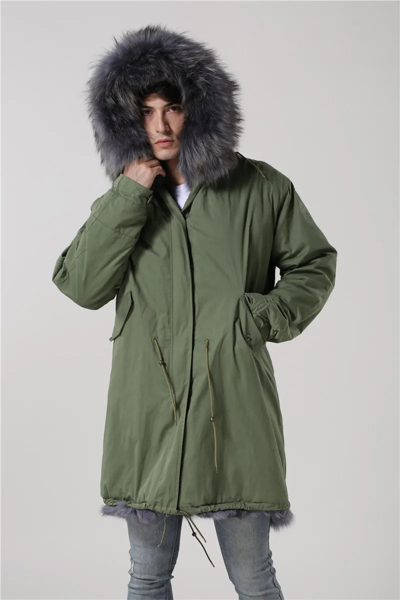 Новые модные меховые пальто унисекс с большим воротником из меха енота серого