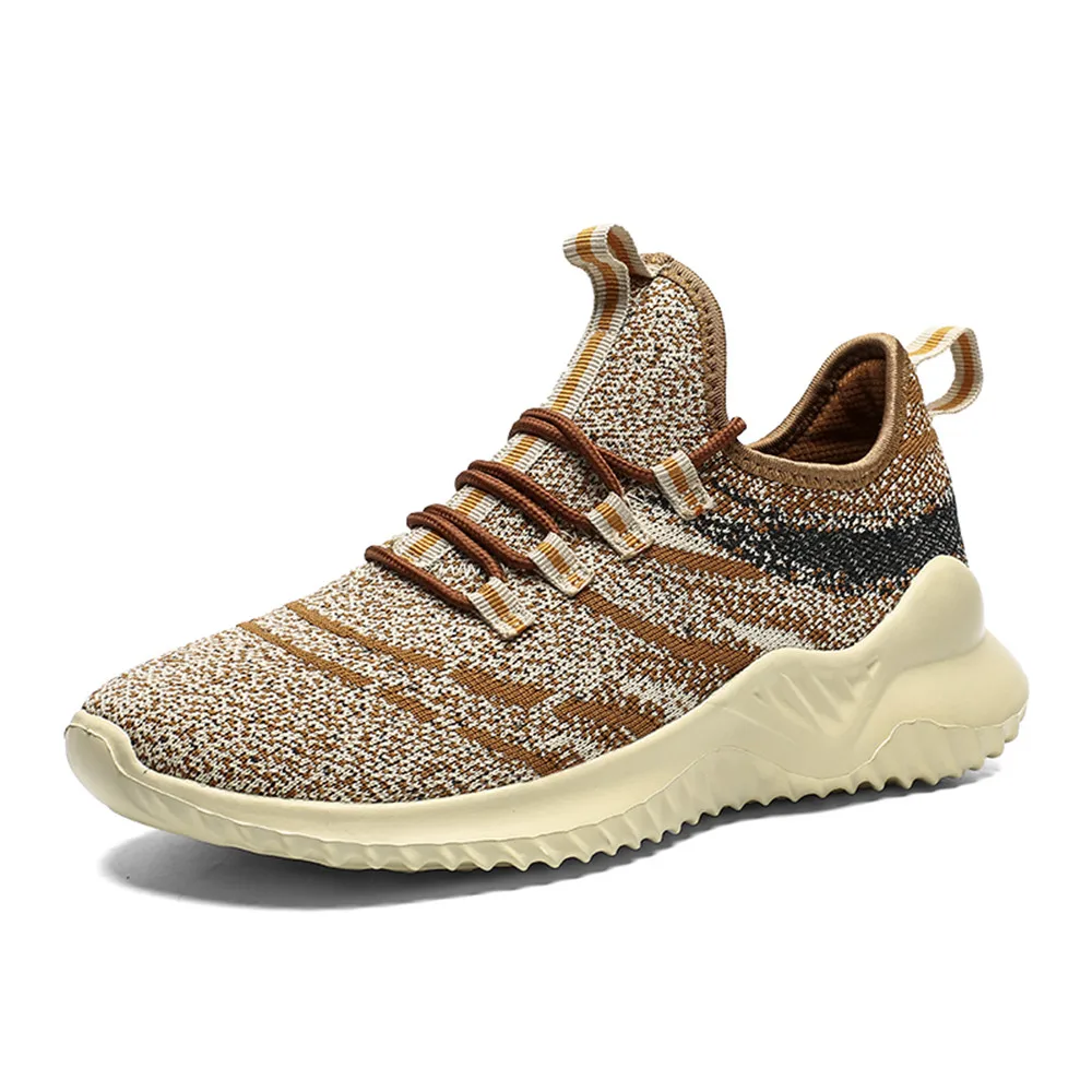 Летняя брендовая мужская обувь с летящим плетением модная повседневная удобные