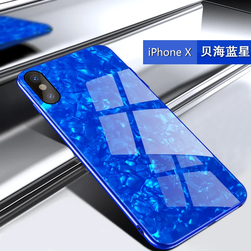 Temper Glass Case for IPhone X 10 8 7 6s Shell Soft Edge Hard Back Cover Apple Plus Luxury Bling Coque Fundas | Мобильные телефоны