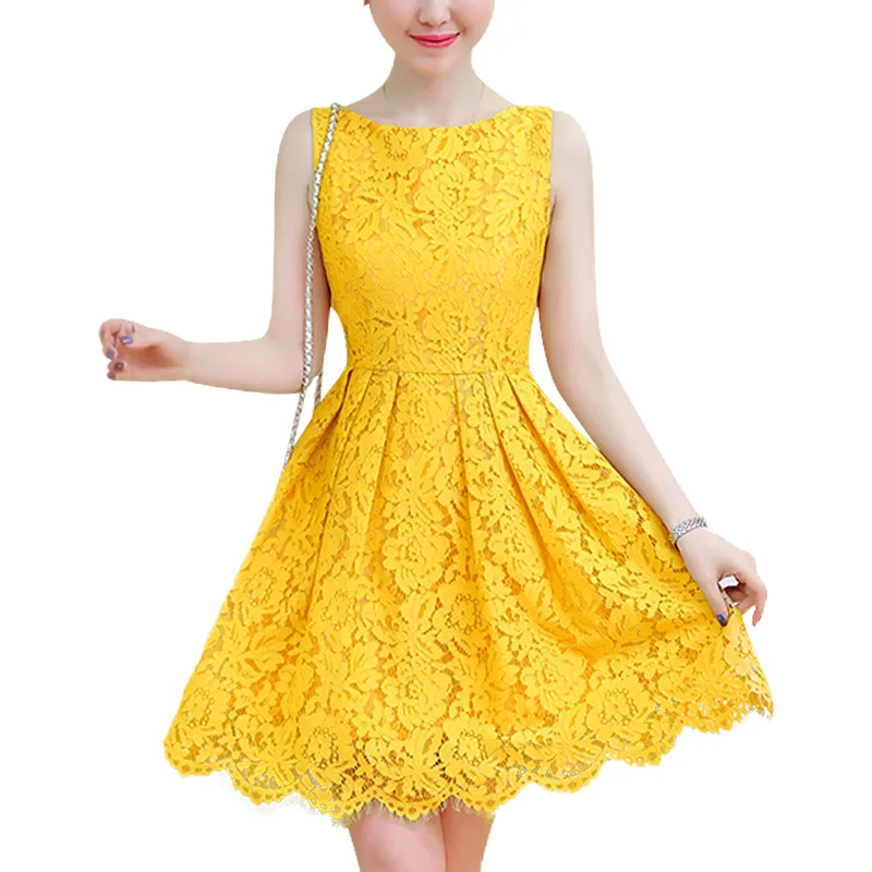 yellow Коллекция года, платье с цветочным узором для девочек летнее кружевное платье для девочек-подростков, нарядное платье на свадьбу Одежда для девочек праздничный костюм для девочек - Цвет: yellow