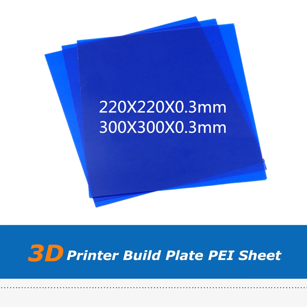 

5pcs 0.3mm Thickness 200mm 220mm 300mm Square Blue Color Polyetherimide PEI Sheet 3D Printer Part