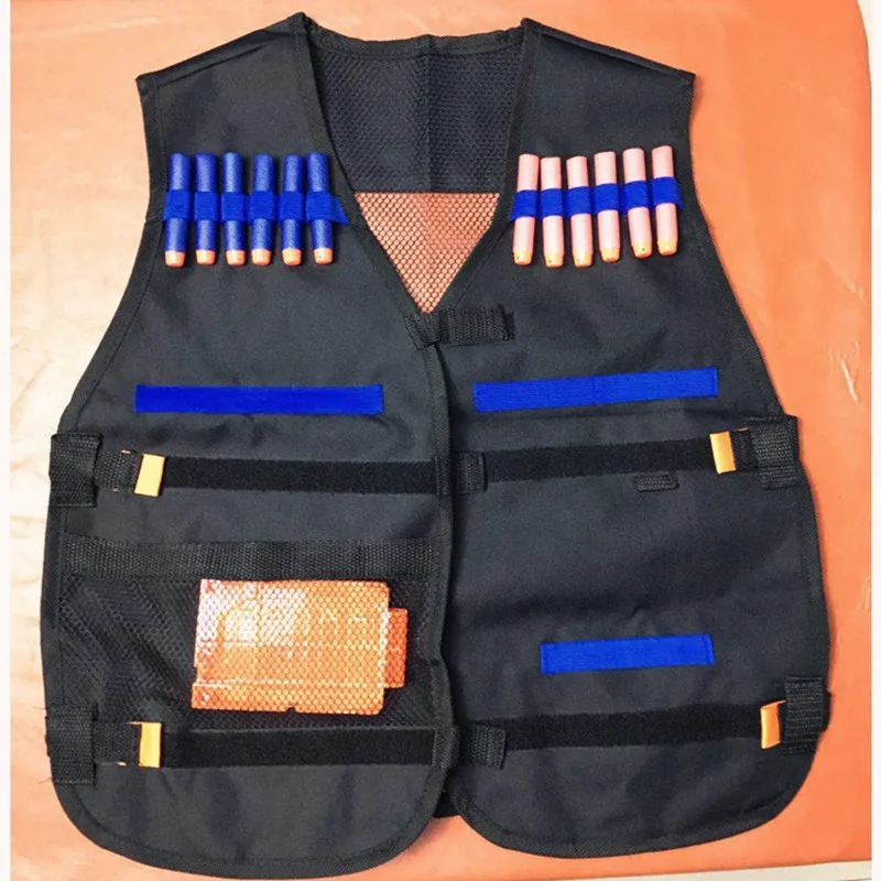 a vest Jacket Детский черный тактический пистолет аксессуары жилет патроны держатель Элитные пистолетные пули игрушка Клип Дартс для Nerf - Цвет: a vest Jacket