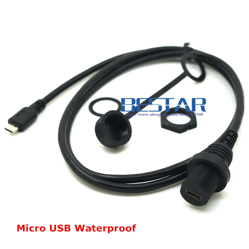 Водонепроницаемый кабель с разъемом Mini USB и Micro 2 0 IP67 20 см водонепроницаемый