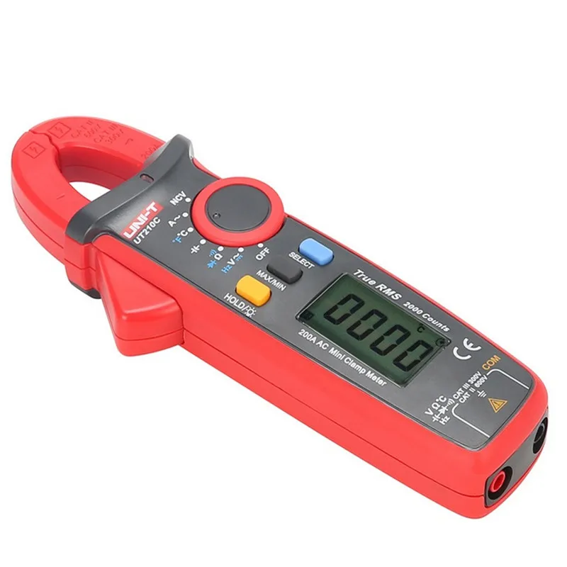 Uni t клещи UT210C цифровой True RMS Авто Диапазон зажим метр AC DC температура Тест