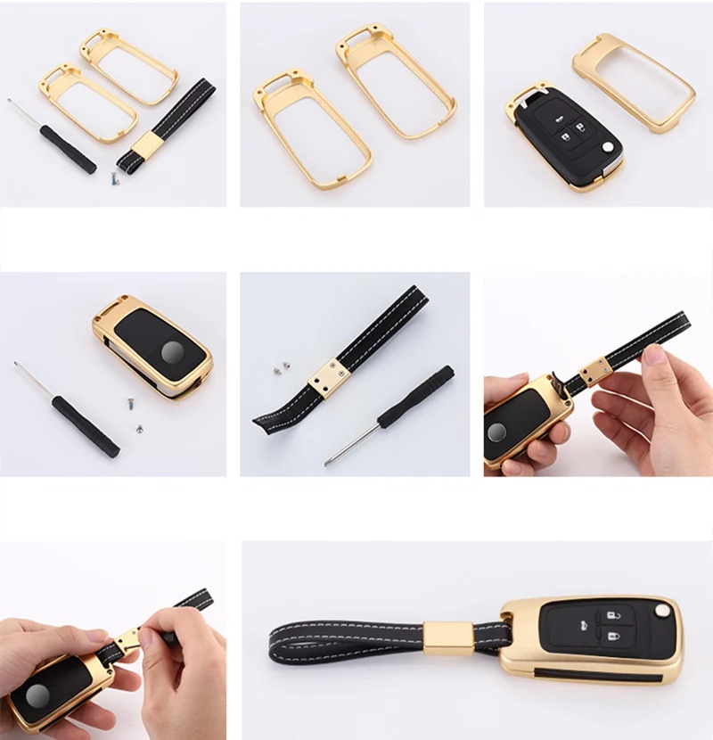 Элегантный чехол из алюминиевого сплава с ремнем для ключей Buick Chevrolet Cruze Opel Vauxhall