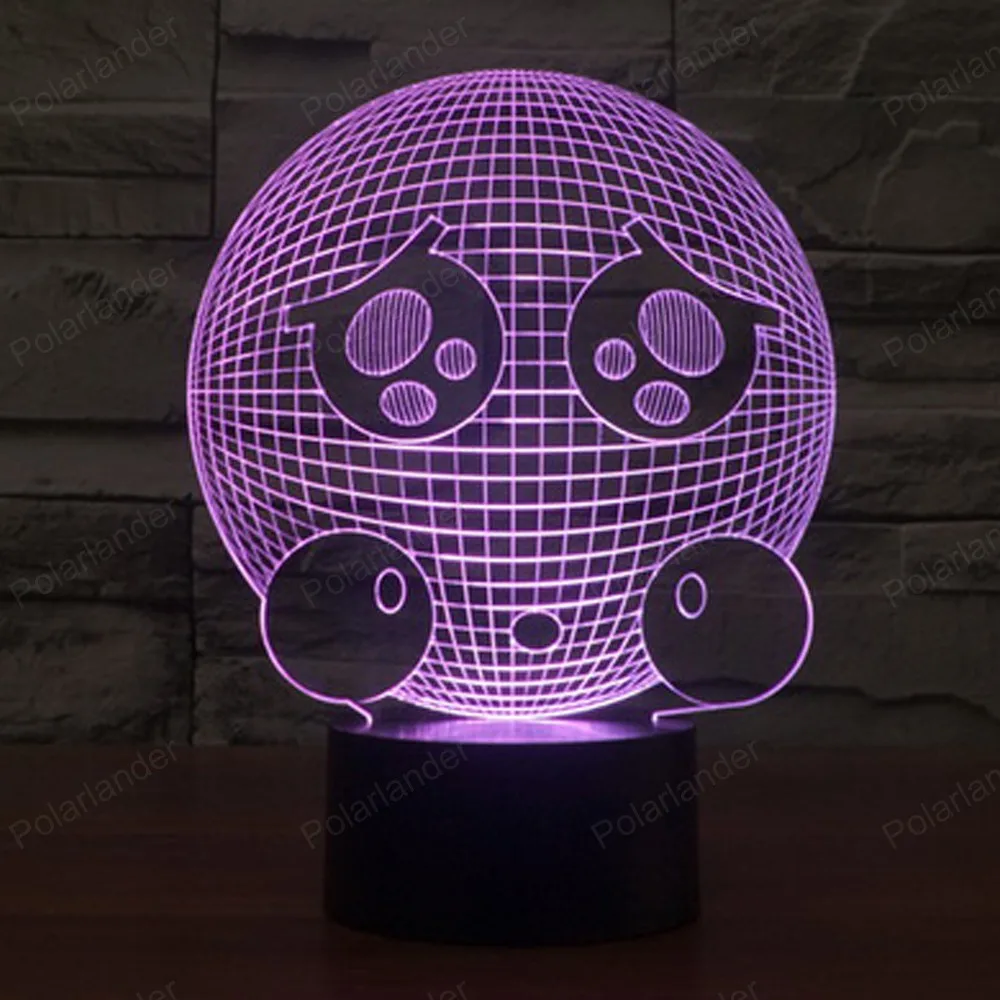 3D визуальный светодиодные фонари с сенсорный выключатель света 7 цветов Сменные