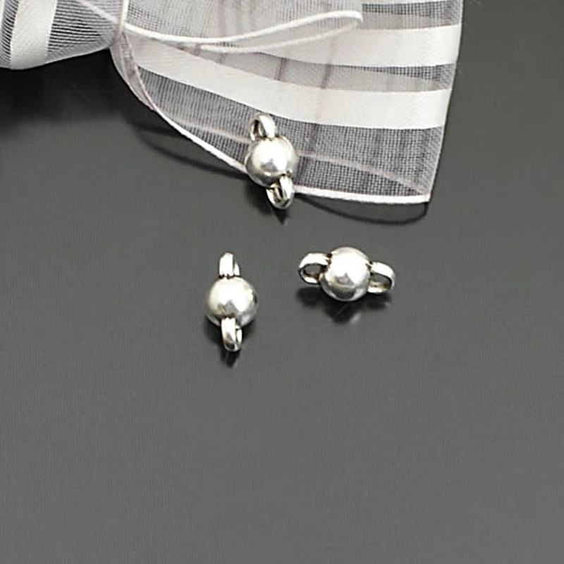 

(26463)50PCS 11x6MM 14x8MM Antique Style Zinc Alloy 2 Holes Connect Ball Diy Jewelry Findings Accessories Wholesale