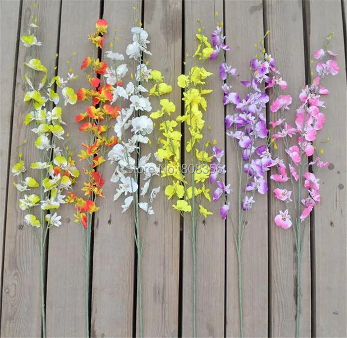 Цветы Oncidium 94 см/3" длина 10 шт./лот искусственные орхидеи белый/желтый/розовый/фиолетовый/зеленый/оранжевый для свадьбы цветок