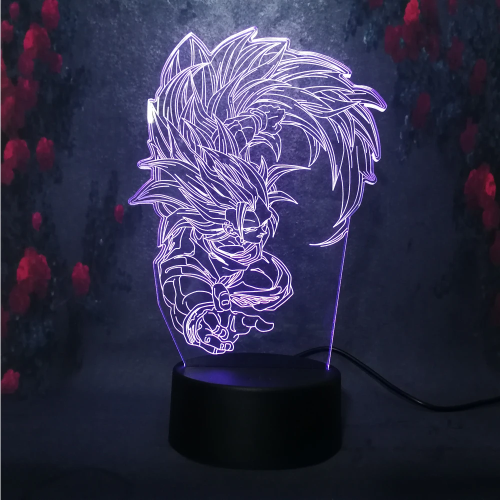 Японская аниме многоцветная 3D Светодиодная настольная лампа Dragon Ball Comic USB ночник
