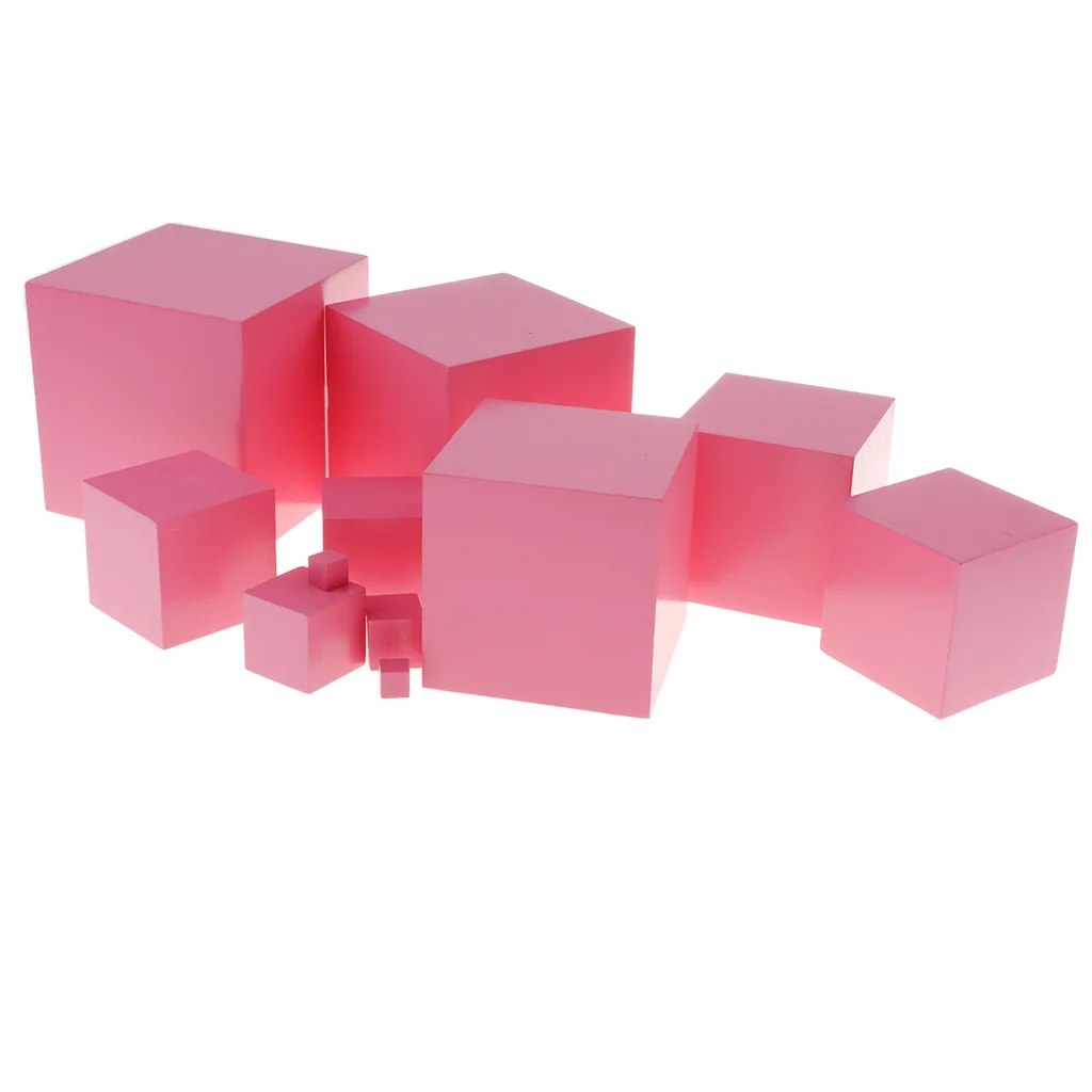 Монтессори 10 шт деревянные розовые башни блоки Развивающие игрушки для