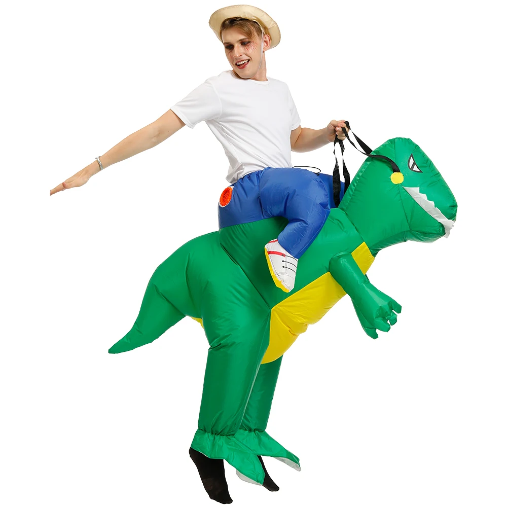 Костюм зеленого динозавра для взрослых надувной T REX костюм на Хэллоуин мужчин