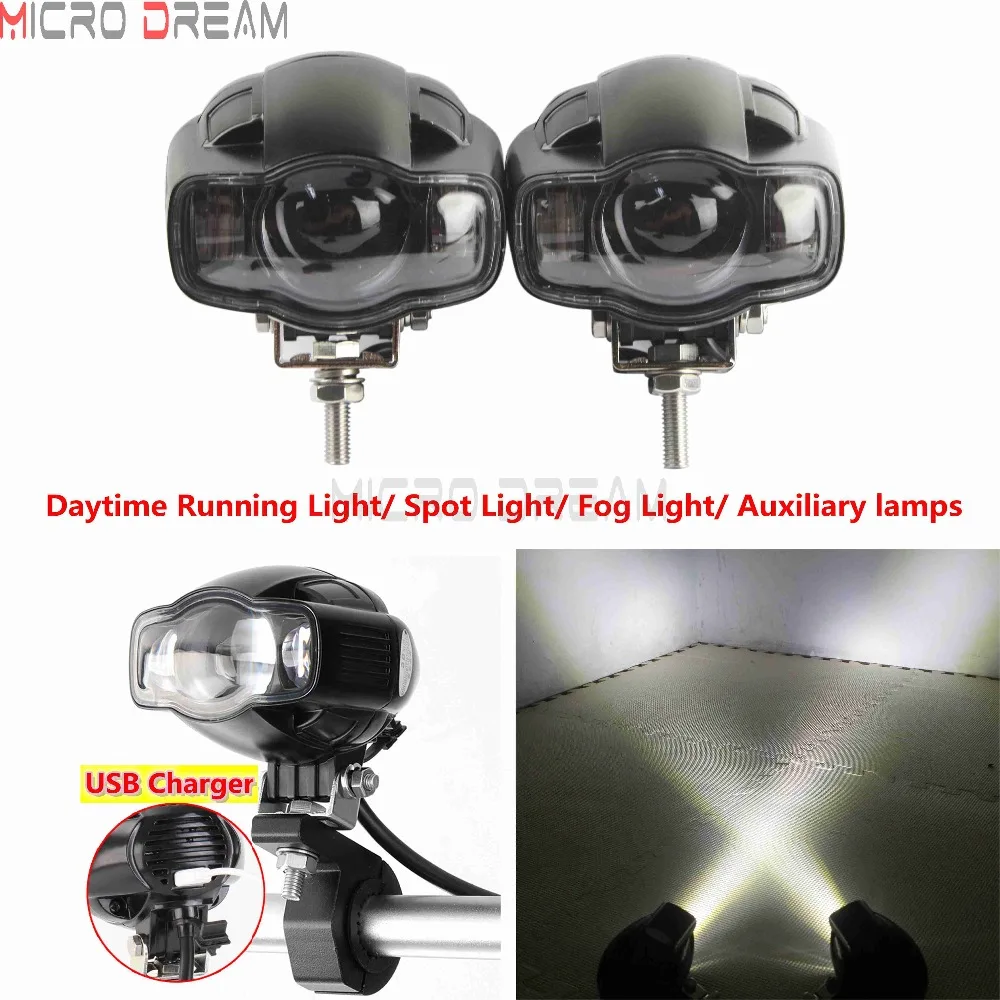 Универсальные 20 Вт мотоциклы Светодиодные фары прожектор алюминиевый Foglight