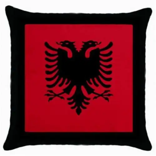

Флаг Чехлы черный Албании албанским флагом Подушка Чехол с двух сторон полиэстер подушки сиденья автомобиля чехол s Подушка Чехлы для домаш...