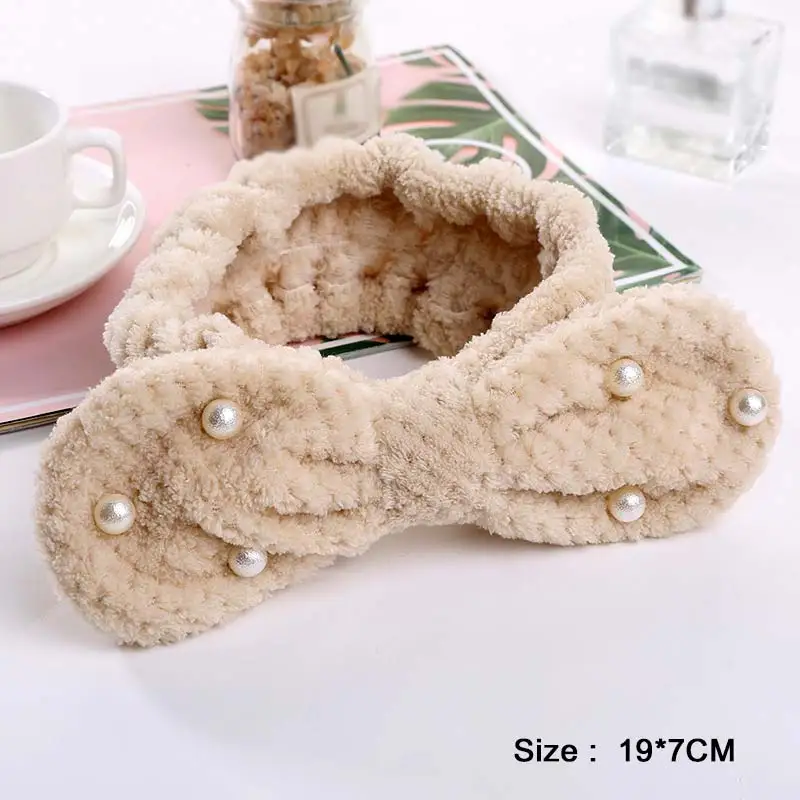 

Soft Cute Coral Fleece Hair Bands Elastic Comfortable 1PC 67 Colors Paillette Cat Ears Hair bands Makeup Wash face Tool Women