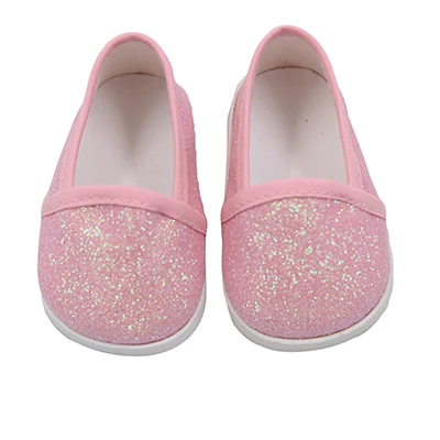 pink Милые туфли в американском стиле для куклы 18 дюймов; 4 цвета; модные туфли для новорожденных; модель 1/4 года; удобная обувь без шнурков для девочек - Цвет: pink