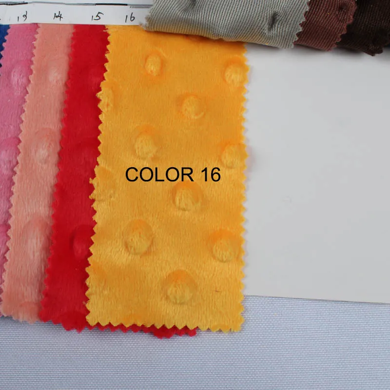 color 16 1 ярд рельефные точки Minky cuddle ткань Ultrasoft флис постельные принадлежности одеяло подушка матрас ребенка touch швейный материал - Цвет: color 16
