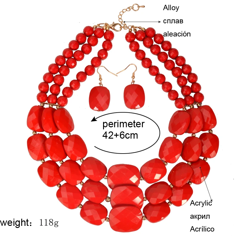 Ювелирный Комплект из колье и серёг 9 цветов в африканском стиле|jewelry wave|set bridejewelry