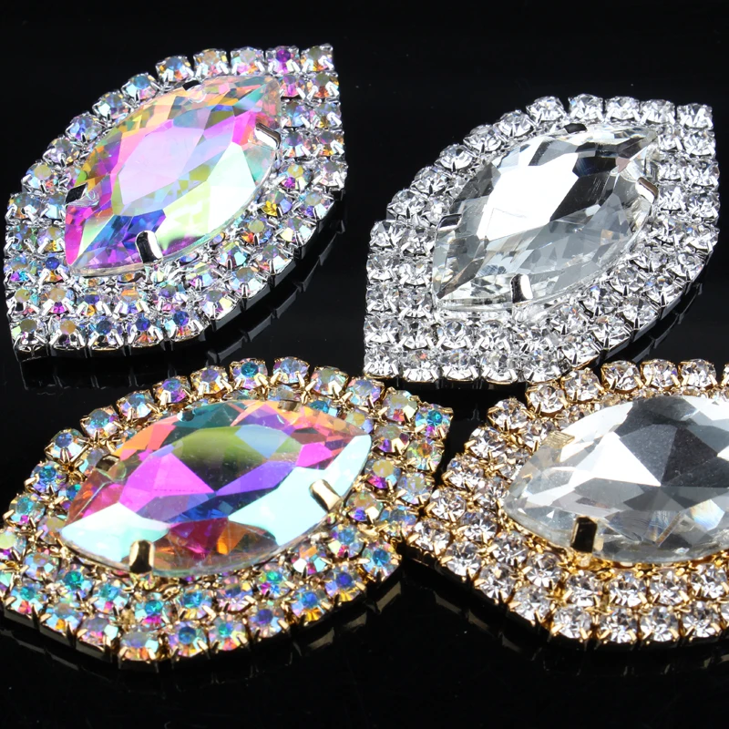 2 шт. Бесплатная доставка! Высокое качество пришить стразы лошадиный глаз с