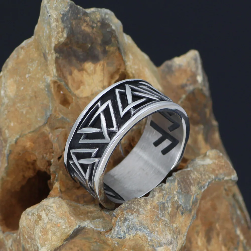 Скандинавский Викинг odin Ворон Huginn и Muninn valknut Рунический амулет кольцо из