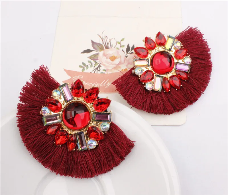 ZA новый дизайн Длинная кисточка из горного хрусталя серьги высокое качество