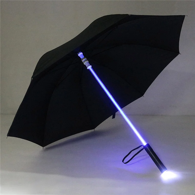 

Прозрачный зонт со светодиодами, пластиковый Зонт от дождя для домашней рыбалки, мужской и женский зонт с мигающим светом, водонепроницаемый ветрозащитсветильник световой зонт