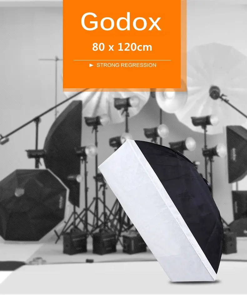 Godox 80 x 120cm 31.5"x 47" softbox Speedlite Studio Strobe Flash Photo Reflective Soft box Diffuser for Bowens Mount