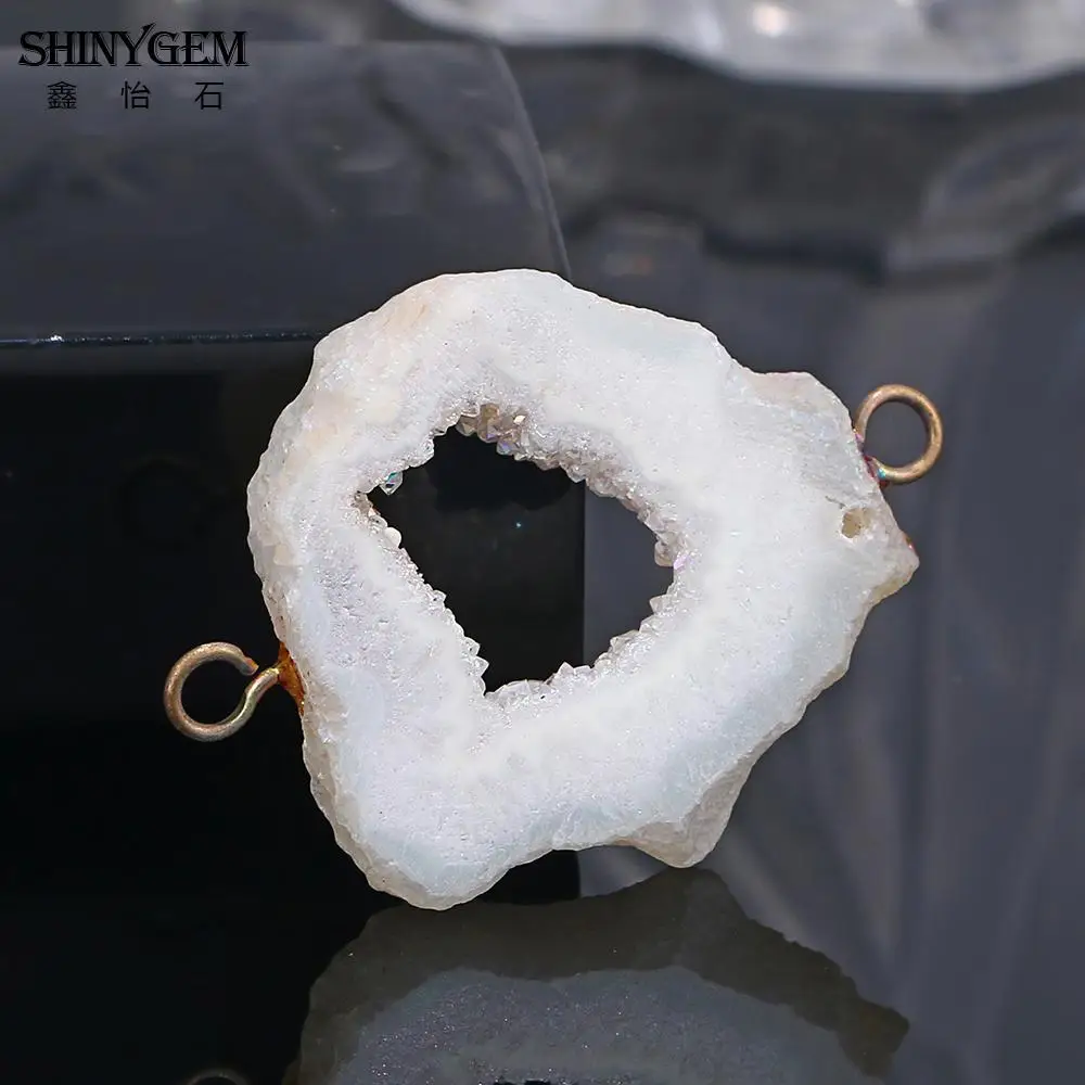 ShinyGem 5 шт случайный 18 25 мм натуральный кристалл Druzy шармы соединители
