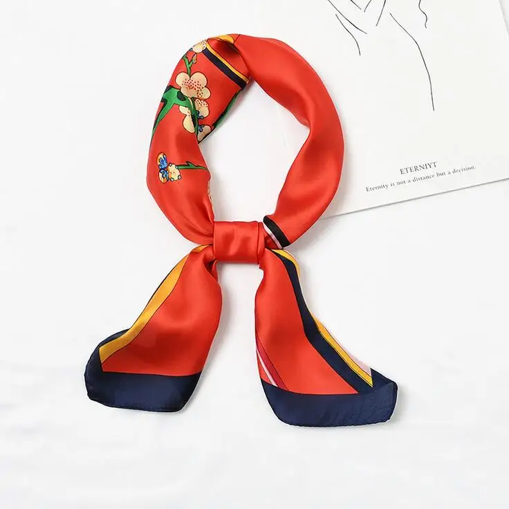 yishine 70x70cm Silk Scarf Women Flowers Geometric Prints Multifunctional Square Scarves Foulard Wrap Small Hijab 2019 New |
