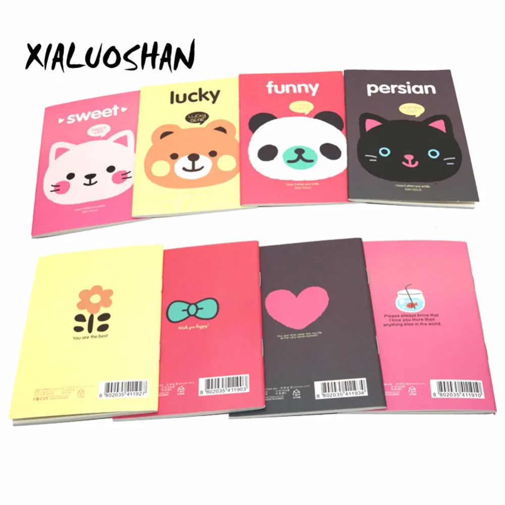4 шт./партия корейские животные панда кошка Медведь Кролик Kawaii Мини-блокнот милый блокнот мультфильм записная книжка маленькие школьные принадлежности