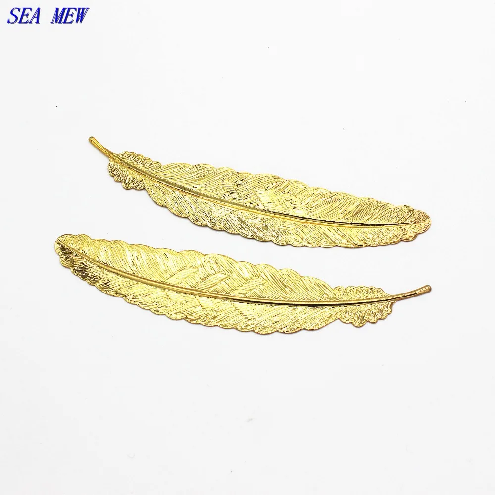 Морская мета 110 мм * 24 винтажный стиль медные филигранные перышки очаровательные