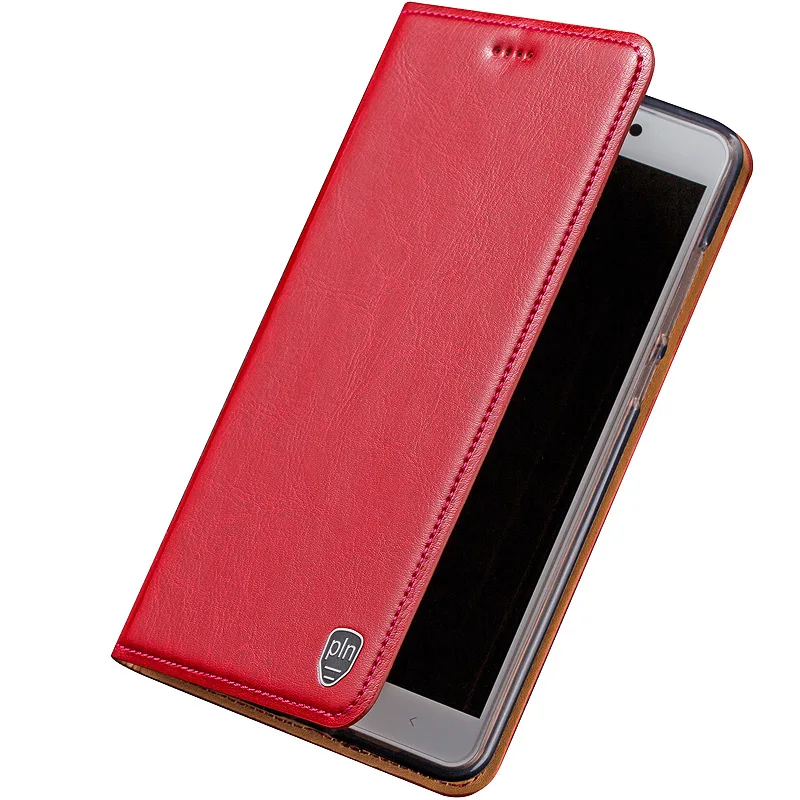 Темно-красный Чехол из натуральной кожи для Xiao mi Red mi Note 7 7A 8 8T 8A K20 K30 Pro/mi 9T Pro Магнитная подставка откидной карман для карт чехол для телефона - Цвет: Темно-красный