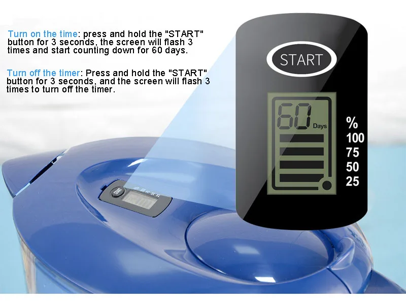 Kbxstart 3.5L домашний угольный сетчатый чайник для офиса очиститель воды пищевой материал фильтр для воды с электронным таймером
