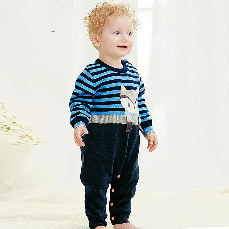 Autumn Winter Unisex Boys Girls Sweater Fox Pattern Knitted Baby Jumper Shaker Infant Toddler Long-sleeved Vest |