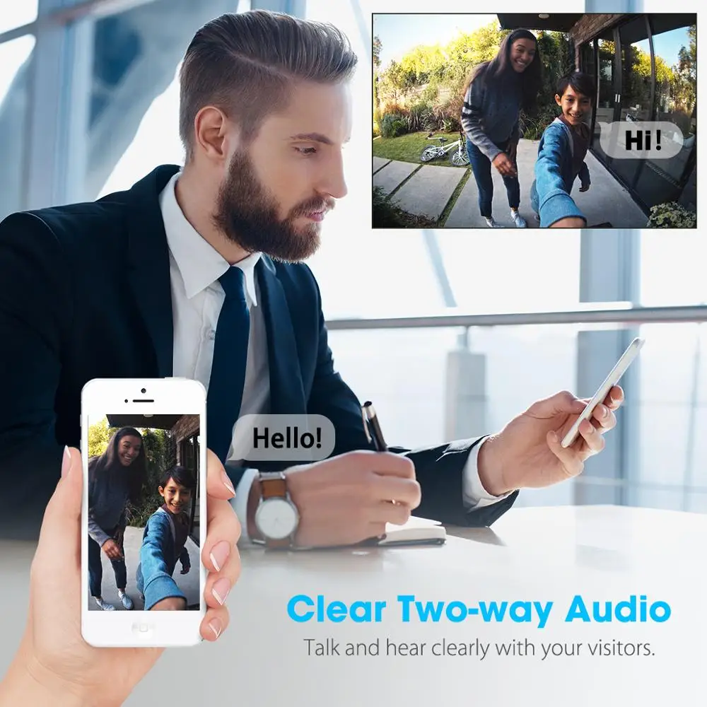 Floureon WIFI дверной звонок IP65 водонепроницаемая смарт видео дверная камера 720P