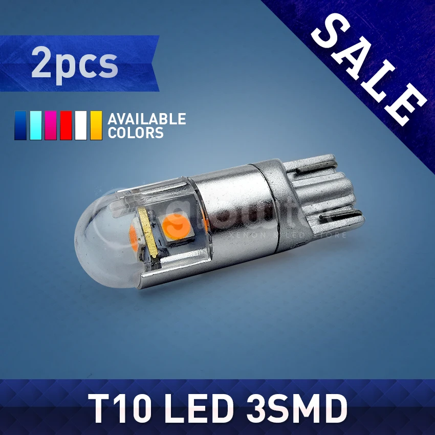 Акция 2 шт. T10 3SMD 3030 3 Вт указатель поворота лампа для багажника чтения 12 В белый