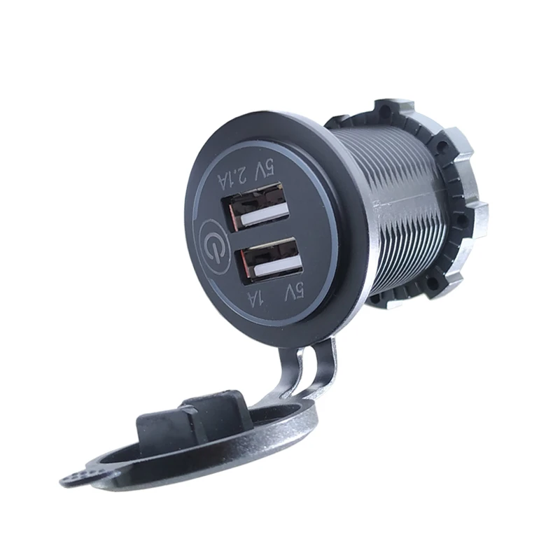 Автомобильное зарядное светодиодный с двумя USB-портами 12 В 24 2 1 А | Автомобили и
