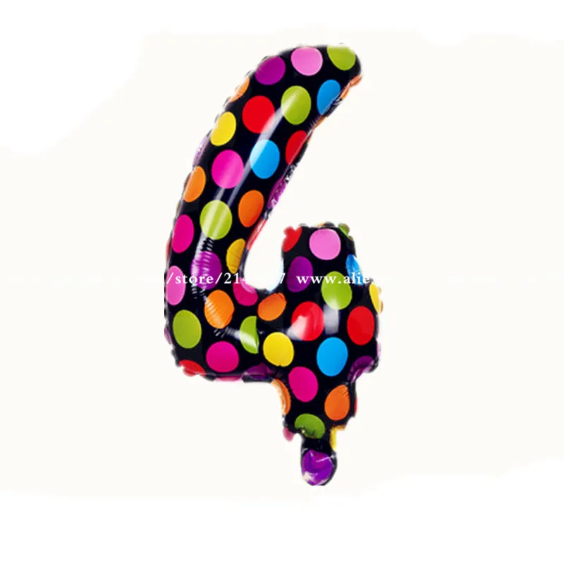 1 шт. 16 дюймов Dot colors digit Wave point number от 0 до 9 фольгированные воздушные шары на день рождения цифровые воздушные шары на свадьбу Рождество украшения - Цвет: Dot 4