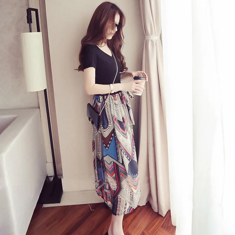 Женское сексуальное платье с v образным вырезом и принтом Boho Maxi праздничные