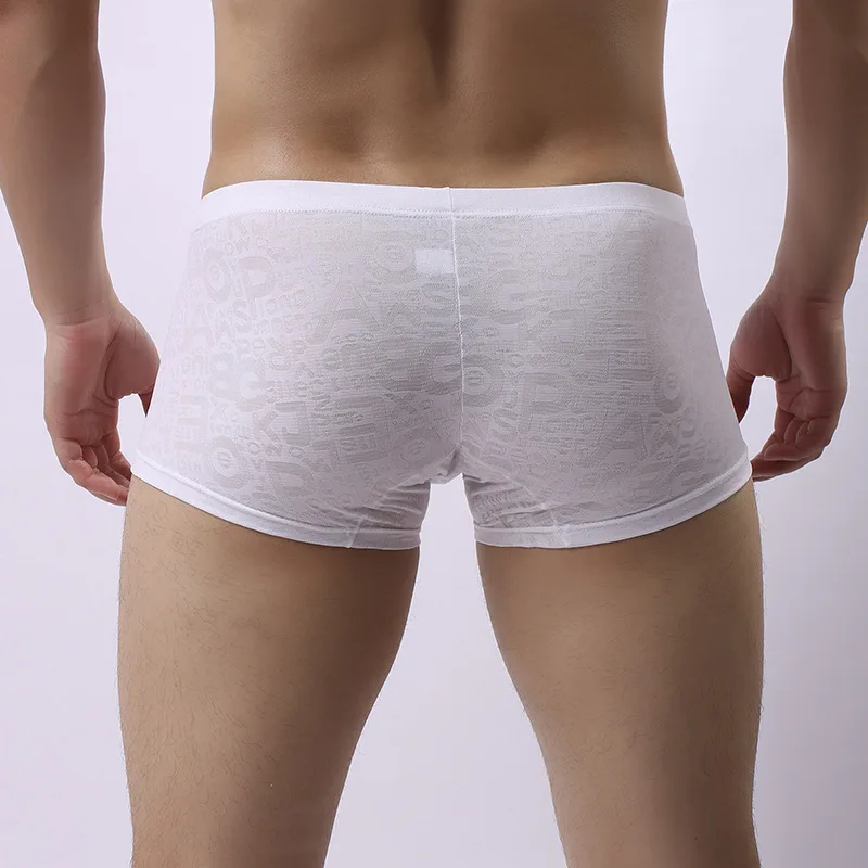 Сексуальные мужские трусы боксеры размера плюс U выпуклая сумка кружевные