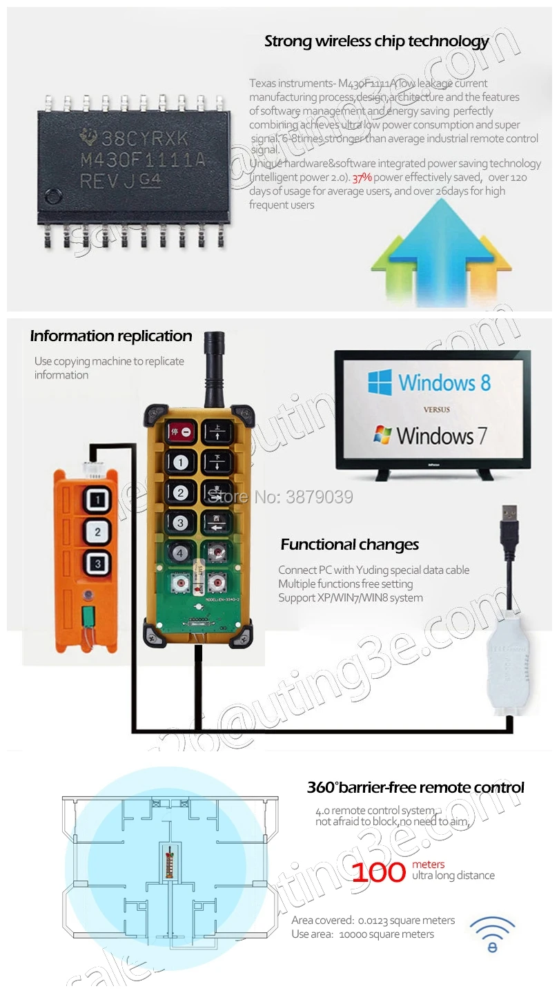 F23-A++ 12 В AC DC Контролер(2 передатчика+ 1 приемник) UTING CE FCC промышленный беспроводной радиопульт дистанционного управления для подъемного крана