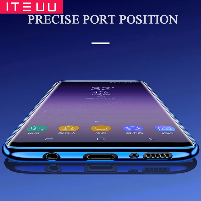 ITEUU ТПУ прозрачный гальванический чехол для телефона Samsung Galaxy S8 Plus Чехлы мягкая